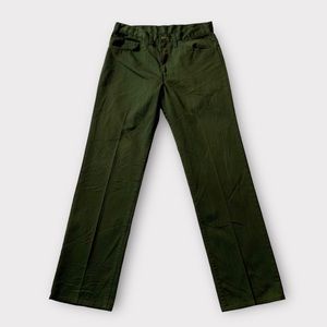 Vintage 60s/1960s Levi’s “Big E” pants, green with subtle ribbed texture
